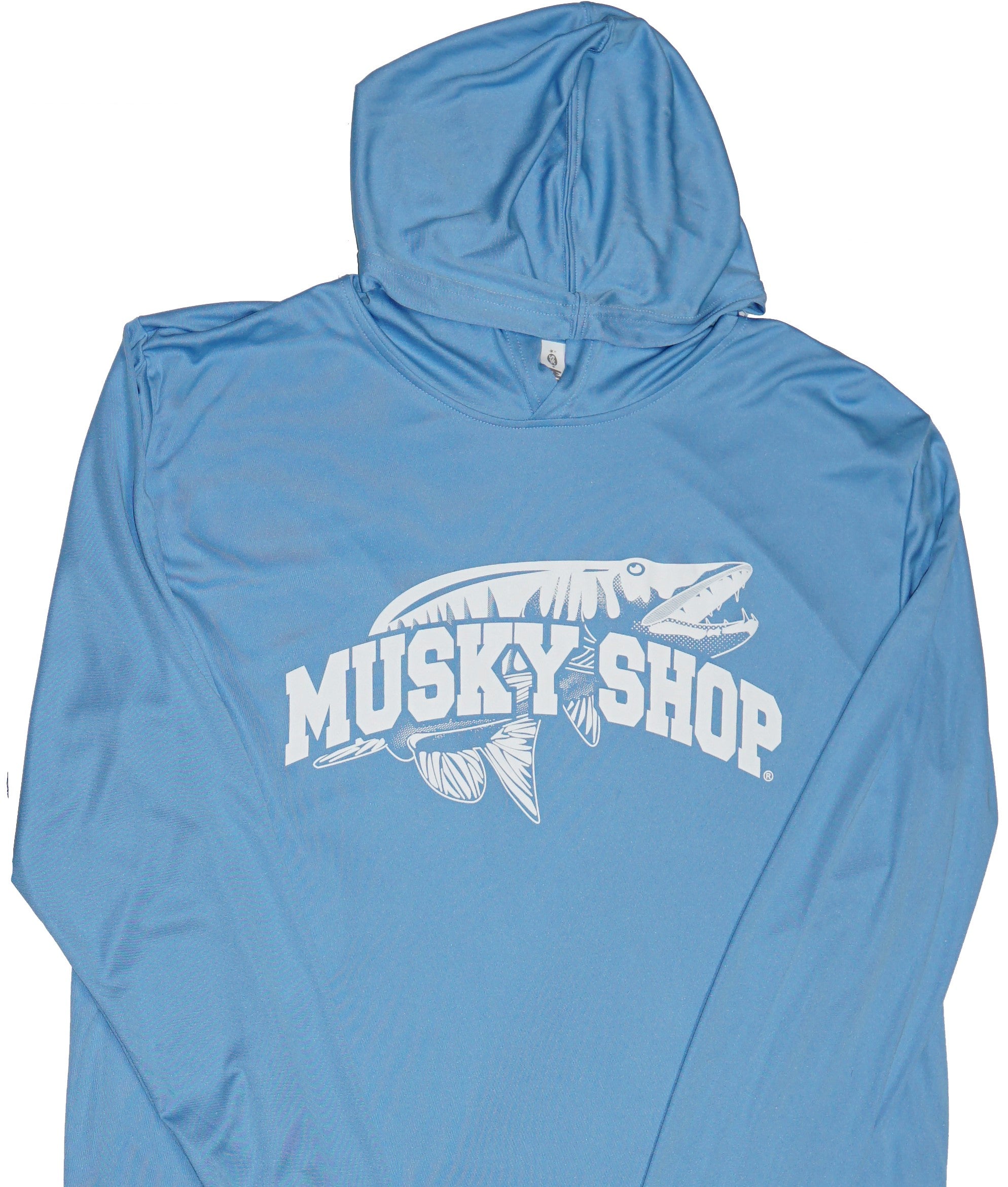 Musky Shop Performance Sun Hoodie-Light Blue Medium