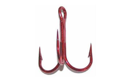 Red and Silver Carbon Steel 3-Prong Treble Fishing Hooks (20 Hooks) –  Outdoor Junction US