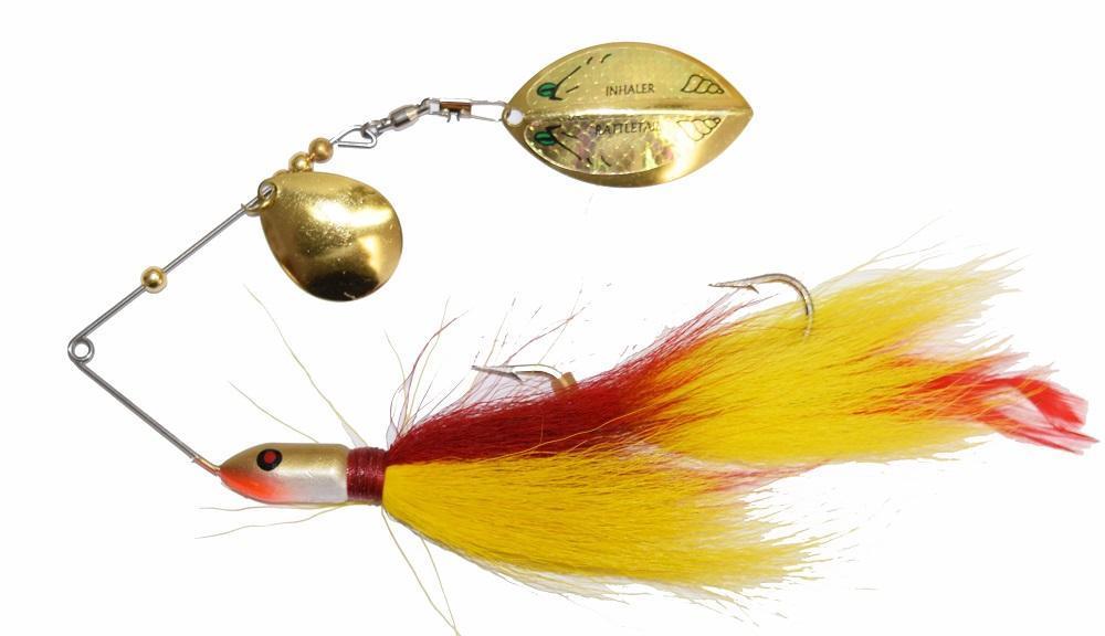 Bucktail Spinnerbait Musky Pike Fishing Lure Fluorescent Yellow
