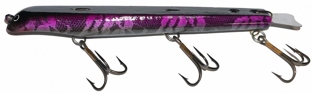 Suick Musky Lures Series 10 Dive and Rise Bait Holo Black