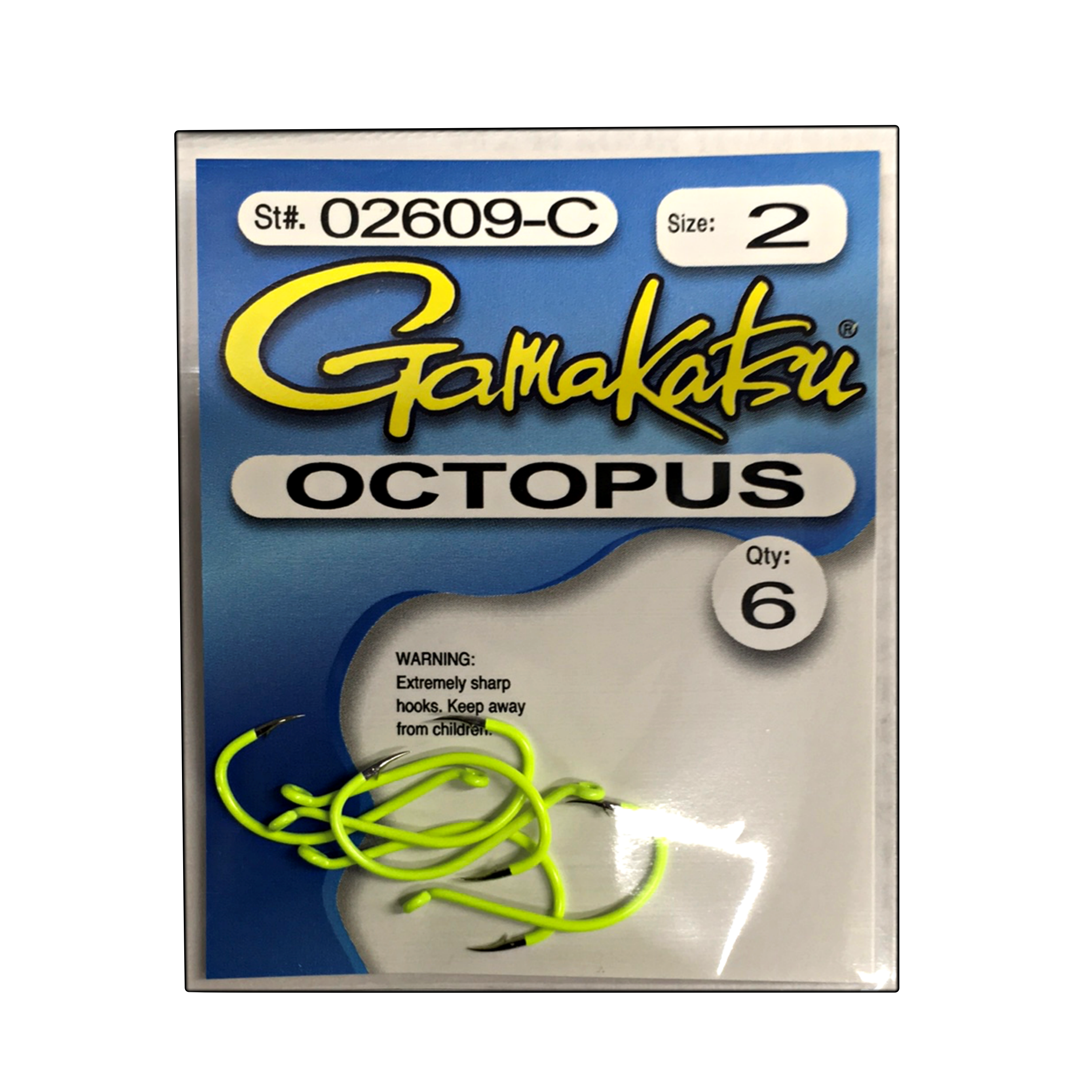 Gamakatsu 02612-C Octopus Loose Hook, 5-Pack, Size 2/0, Chartreuse, Hooks -   Canada