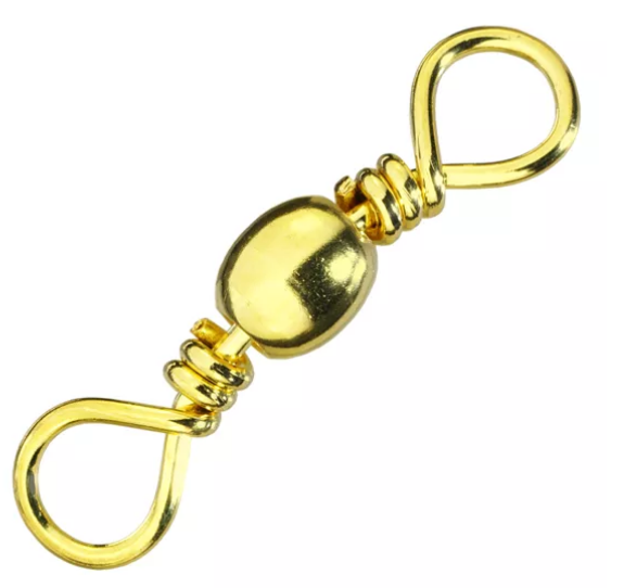 12 Pack Brass Barrel Swivels With Interlock Snap For Easy Rig