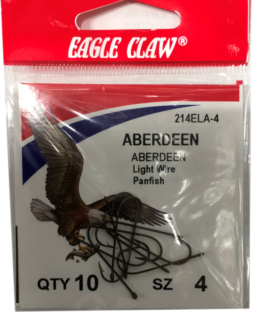 Eagle Claw Aberdeen Light Wire Panfish Hook 10 Counts Size 2