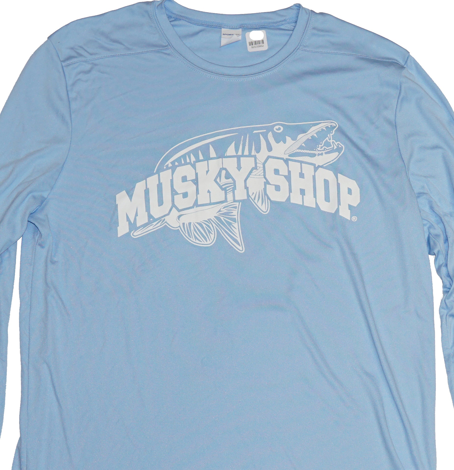 Musky Shop Sport Tek UV Pro Long Sleeve T-Shirt - Light Blue XL